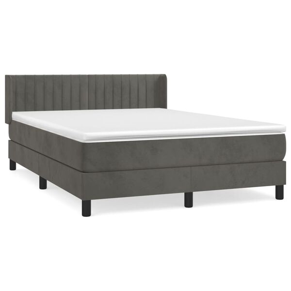 vidaXL &Kappa;&rho;&epsilon;&beta;ά&tau;&iota; Boxspring &mu;&epsilon; &Sigma;&tau;&rho;ώ&mu;&alpha; &Sigma;&kappa;&omicron;ύ&rho;&omicron; &Gamma;&kappa;&rho;&iota; 140x190 &epsilon;&kappa;. &Beta;&epsilon;&lambda;&omicron;ύ&delta;&iota;&nu;&omicron;