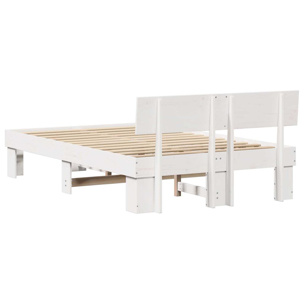 vidaXL Σκελετός Κρεβατιού Λευκό 120 x 200 cm Συμπαγές ξύλο πεύκου