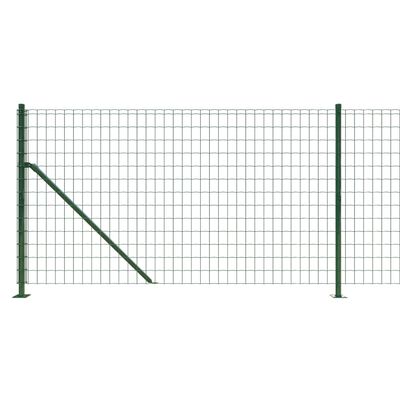vidaXL Συρματόπλεγμα Περίφραξης Πράσινο 0,8x10 μ. με Βάσεις Φλάντζα