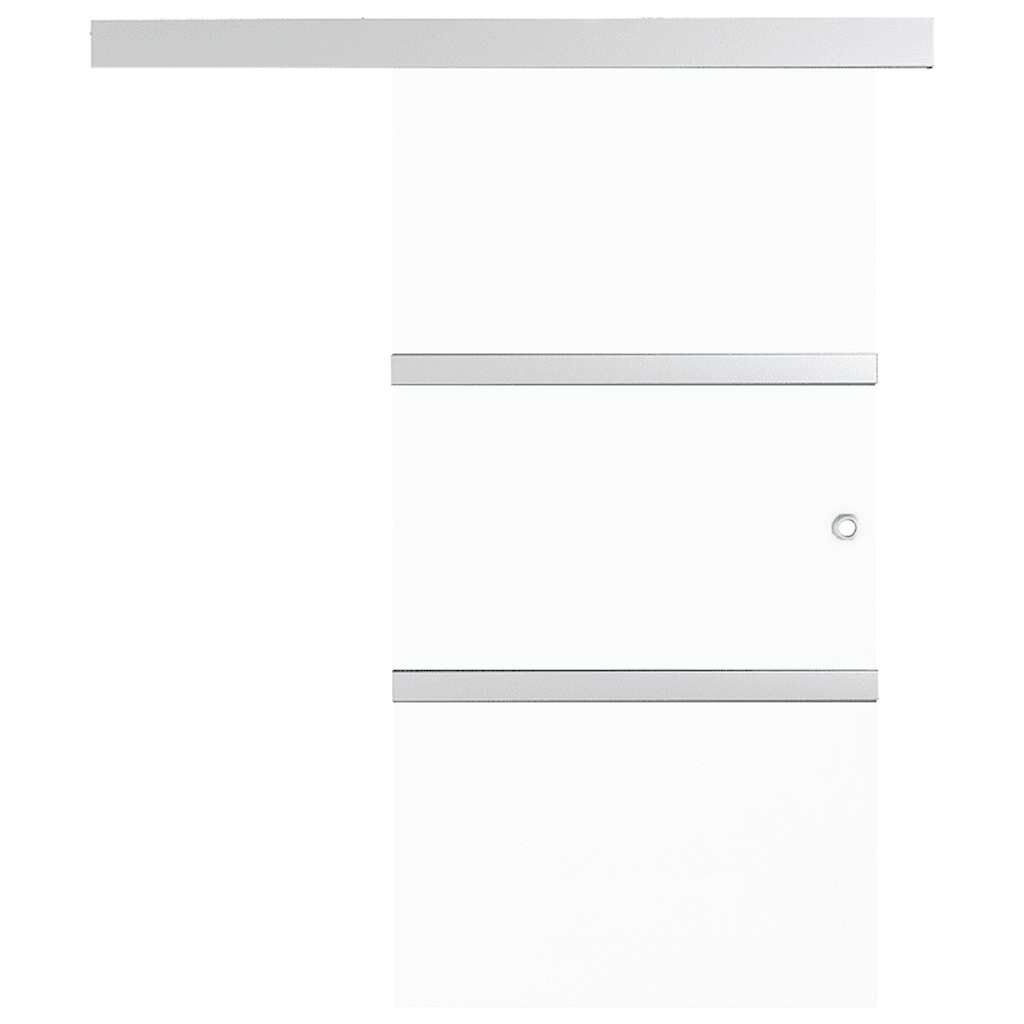 vidaXL Συρόμενη Πόρτα Άσημί 90 x 212 εκ. από Γυαλί ESG / Αλουμίνιο