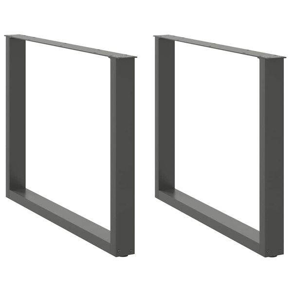 vidaXL Πόδια Τραπεζαρίας σε Σχήμα U 2 τεμ. Ανθρακί 100x(72-73) εκ. Ατσάλι