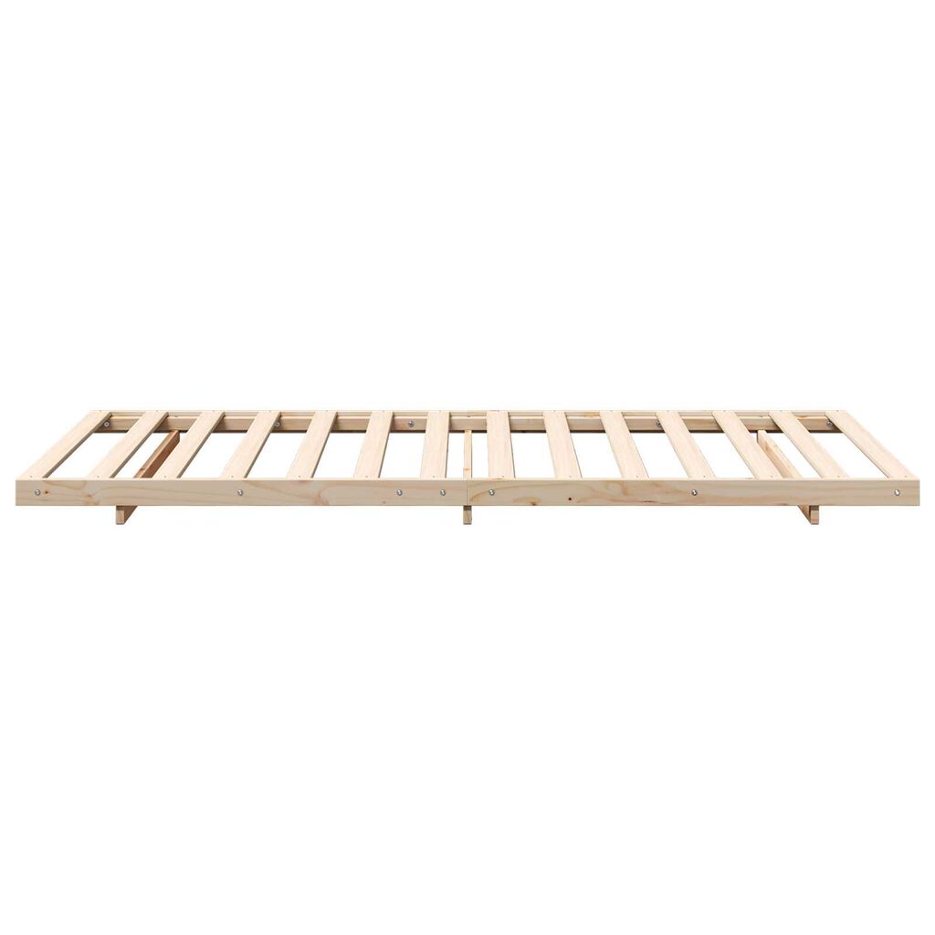 vidaXL Κρεβάτι δαπέδου Καφέ 100 x 200 cm Μασίφ ξύλο πεύκου