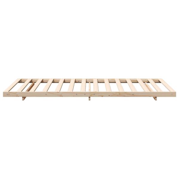 vidaXL Κρεβάτι δαπέδου Καφέ 100 x 200 cm Μασίφ ξύλο πεύκου
