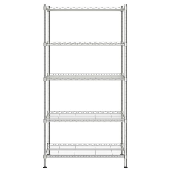 vidaXL Ραφιέρα Αποθήκευσης 5 Επιπέδων Χρωμέ 90 x 35 x 180 εκ. 250 κιλά