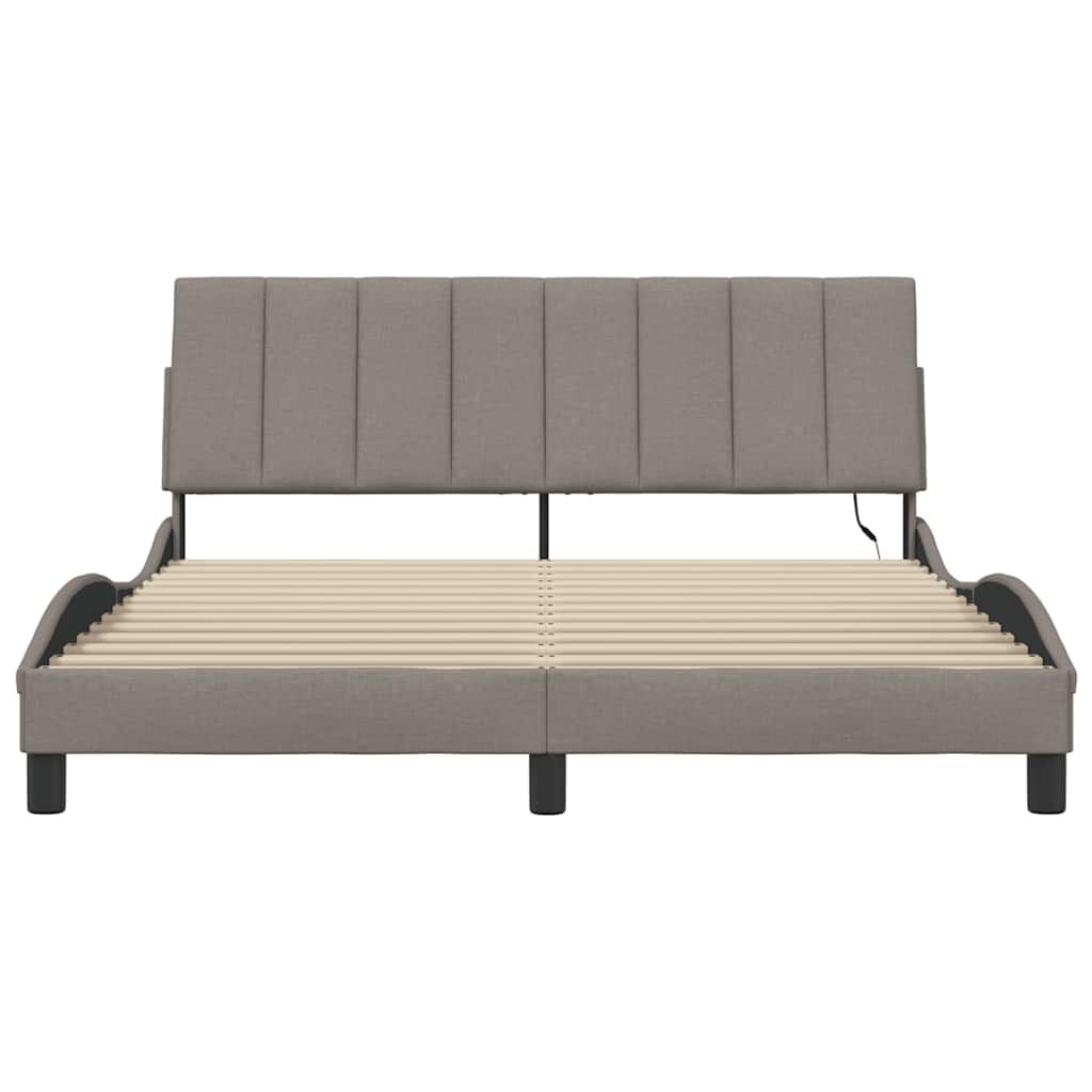 vidaXL Σκελετός Κρεβατιού Χωρίς Στρώμα Taupe 160x200 εκ. Υφασμάτινο