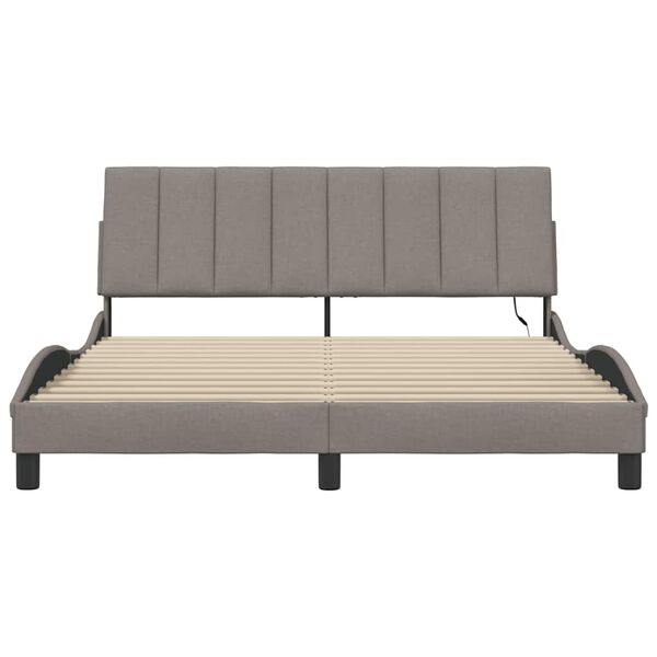 vidaXL Σκελετός Κρεβατιού Χωρίς Στρώμα Taupe 160x200 εκ. Υφασμάτινο