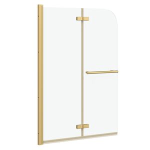 vidaXL Καλυμμα Ντους Χρυσό 95 x 140 cm ESG Γυαλί και Αλουμίνιο