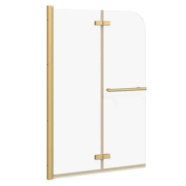 vidaXL Καλυμμα Ντους Χρυσό 95 x 140 cm ESG Γυαλί και Αλουμίνιο