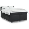 vidaXL Κρεβάτι Boxspring με Στρώμα Μαύρο 140x190εκ.από Συνθετικό Δέρμα