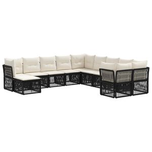 vidaXL &Sigma;&epsilon;&tau; &Kappa;&alpha;&nu;&alpha;&pi;έ &Kappa;ή&pi;&omicron;&upsilon; 11 pcs &Mu;&alpha;ύ&rho;&omicron; &sigma;&upsilon;&nu;&theta;&epsilon;&tau;&iota;&kappa;ό &rho;&alpha;&tau;ά&nu;