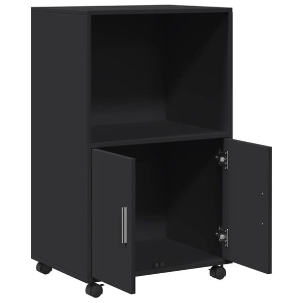 vidaXL Ντουλάπι Τροχήλατο Μαύρο 55x40x91 εκ. από Επεξ. Ξύλο