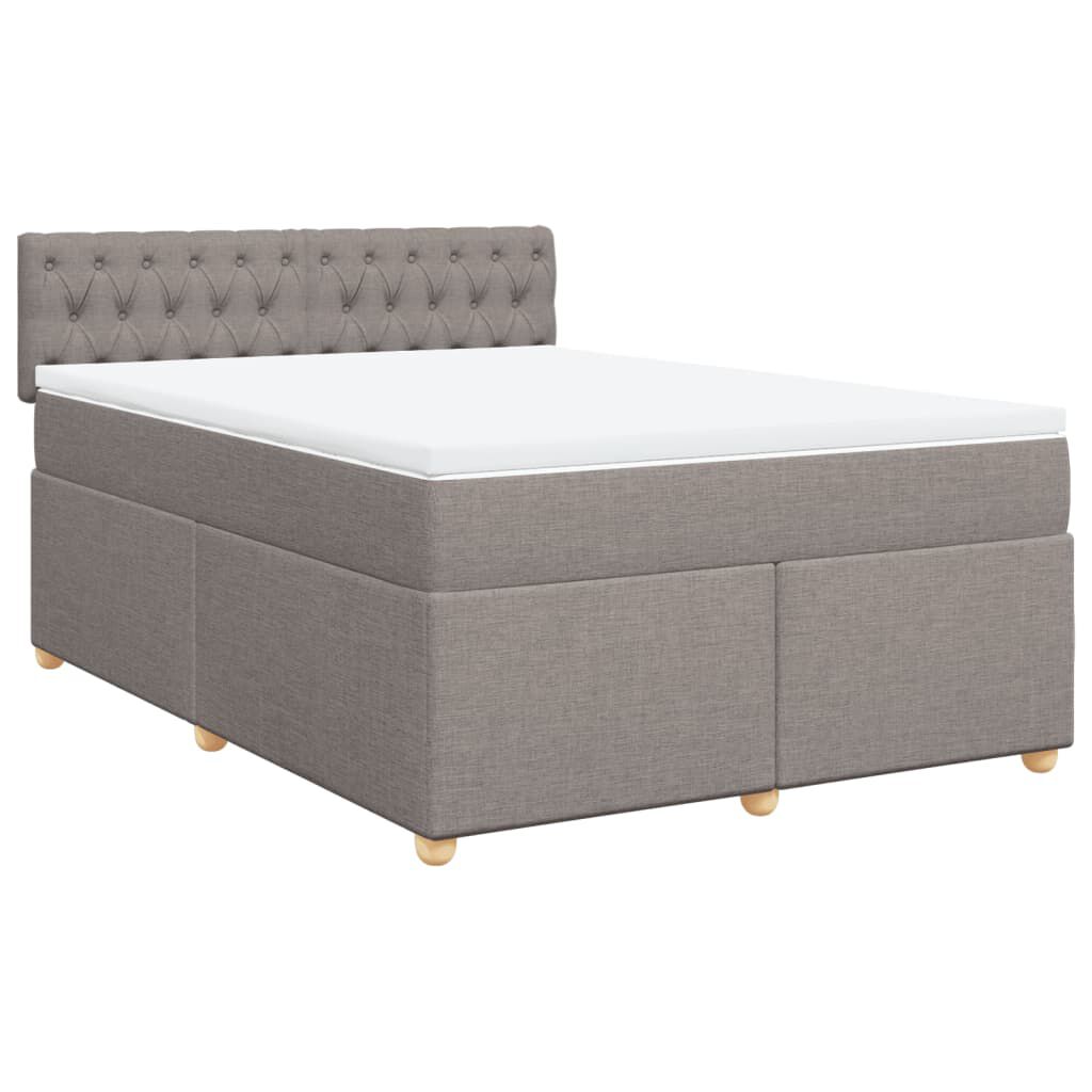 vidaXL Κρεβάτι Boxspring με Στρώμα Taupe 160x200 εκ. Υφασμάτινο