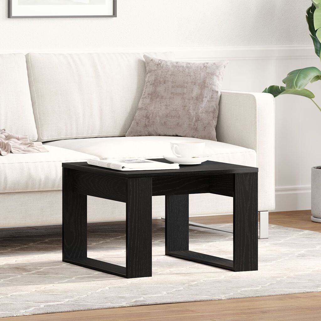 vidaXL Μαύρο Τραπεζάκι Δρυός - 50x50x35 εκ., Φτιαγμένο από Τεχνικό Ξύλο