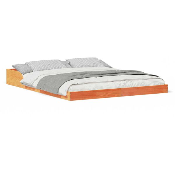 vidaXL Σκελετός Κρεβατιού Καφέ κεριού 160 x 220 cm Μασίφ ξύλο πεύκου
