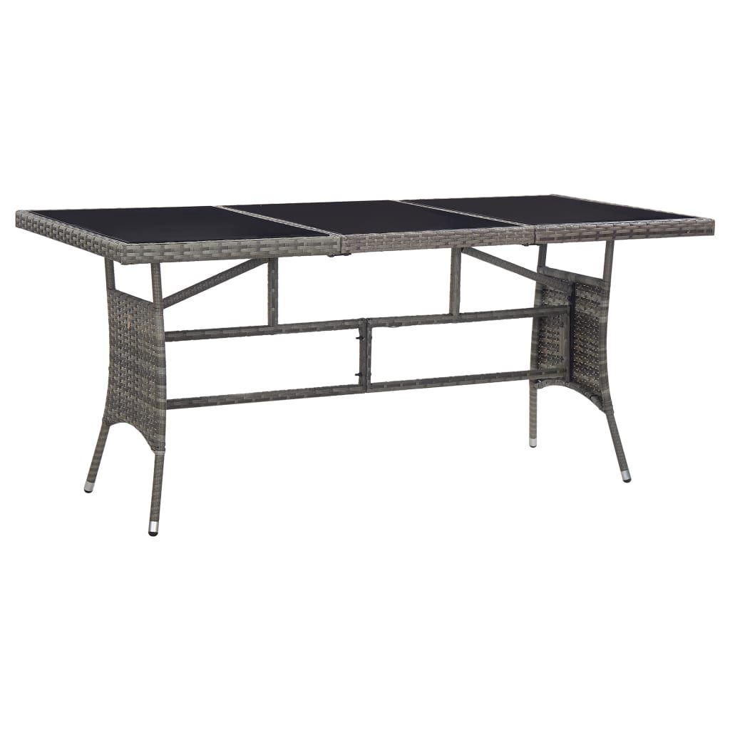 vidaXL Τραπέζι Κήπου Γκρι 170 x 80 x 74 εκ. από Συνθετικό Ρατάν