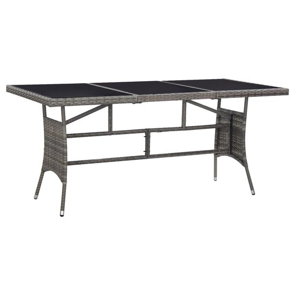 vidaXL Τραπέζι Κήπου Γκρι 170 x 80 x 74 εκ. από Συνθετικό Ρατάν