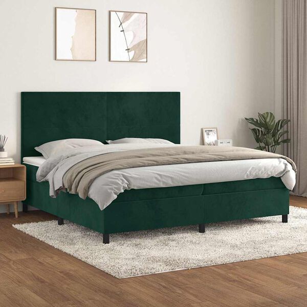 vidaXL &Kappa;&rho;&epsilon;&beta;ά&tau;&iota; Boxspring &mu;&epsilon; &Sigma;&tau;&rho;ώ&mu;&alpha; &Sigma;&kappa;&omicron;ύ&rho;&omicron; &Pi;&rho;ά&sigma;&iota;&nu;&omicron; 200x200&epsilon;&kappa;. &Beta;&epsilon;&lambda;&omicron;ύ&delta;&iota;&nu;&omicron;