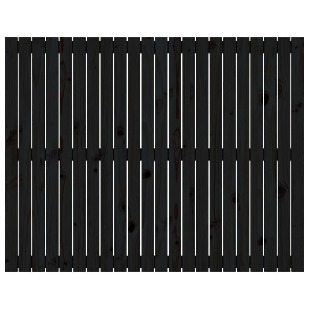 vidaXL Κεφαλάρι Τοίχου Μαύρο 140x3x110 εκ. από Μασίφ Ξύλο Πεύκου