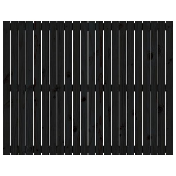 vidaXL Κεφαλάρι Τοίχου Μαύρο 140x3x110 εκ. από Μασίφ Ξύλο Πεύκου