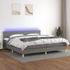 vidaXL &Kappa;&rho;&epsilon;&beta;ά&tau;&iota; Boxspring &mu;&epsilon; &Sigma;&tau;&rho;ώ&mu;&alpha; & LED &Sigma;&kappa;.&Gamma;&kappa;&rho;&iota; 200x200&epsilon;&kappa;. &Upsilon;&phi;&alpha;&sigma;&mu;ά&tau;&iota;&nu;&omicron;
