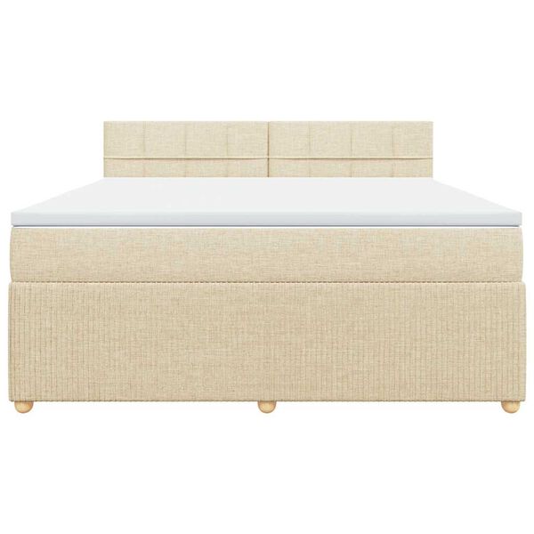 vidaXL &Kappa;&rho;&epsilon;&beta;ά&tau;&iota; Boxspring &mu;&epsilon; &Sigma;&tau;&rho;ώ&mu;&alpha; &Kappa;&rho;&epsilon;&mu; 180x200 &epsilon;&kappa;. &Upsilon;&phi;&alpha;&sigma;&mu;ά&tau;&iota;&nu;&omicron;
