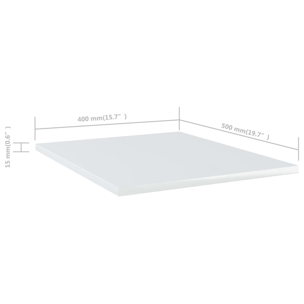 vidaXL Ράφια Βιβλιοθήκης 4 τεμ. Γυαλ. Λευκό 40x50x1,5 εκ. Επεξ.Ξύλο