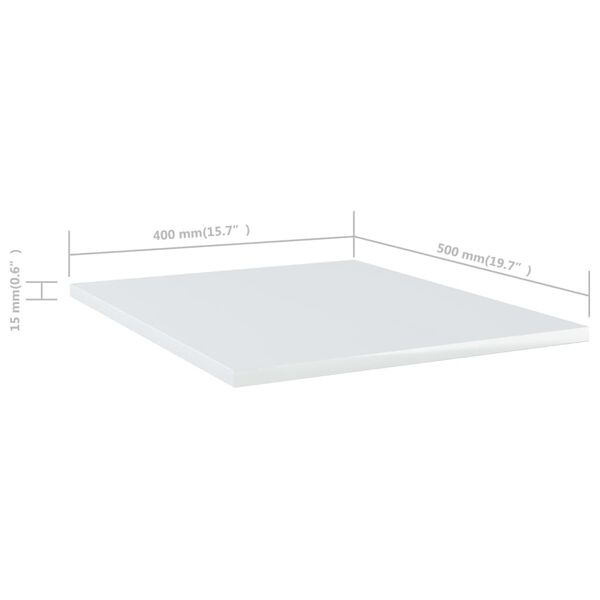 vidaXL Ράφια Βιβλιοθήκης 4 τεμ. Γυαλ. Λευκό 40x50x1,5 εκ. Επεξ.Ξύλο
