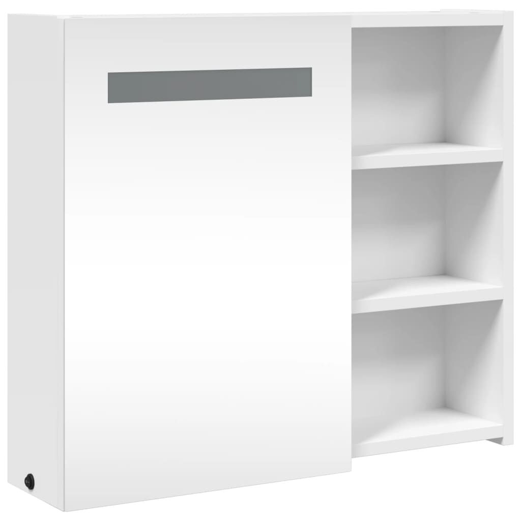 vidaXL Καθρέφτης Μπάνιου με Ντουλάπι & LED Λευκό 60 x 13 x 52 εκ.