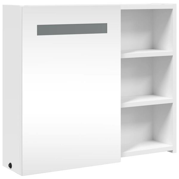 vidaXL Καθρέφτης Μπάνιου με Ντουλάπι & LED Λευκό 60 x 13 x 52 εκ.