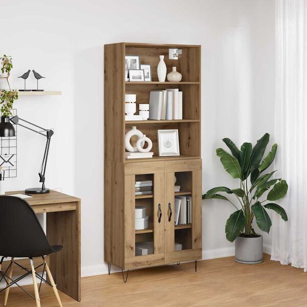 vidaXL Highboard 2 pcs Artisan Oak &Epsilon;&pi;&epsilon;&xi;&epsilon;&rho;&gamma;&alpha;&sigma;&mu;έ&nu;&omicron; &xi;ύ&lambda;&omicron;