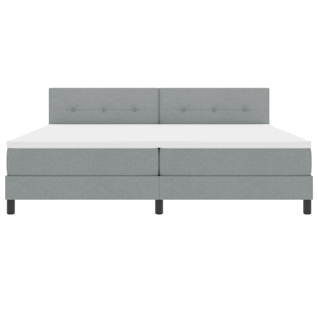 vidaXL Κρεβάτι Box Spring με Στρώμα & LED Φως Γκρι 200x200 εκ. Υφάσματος