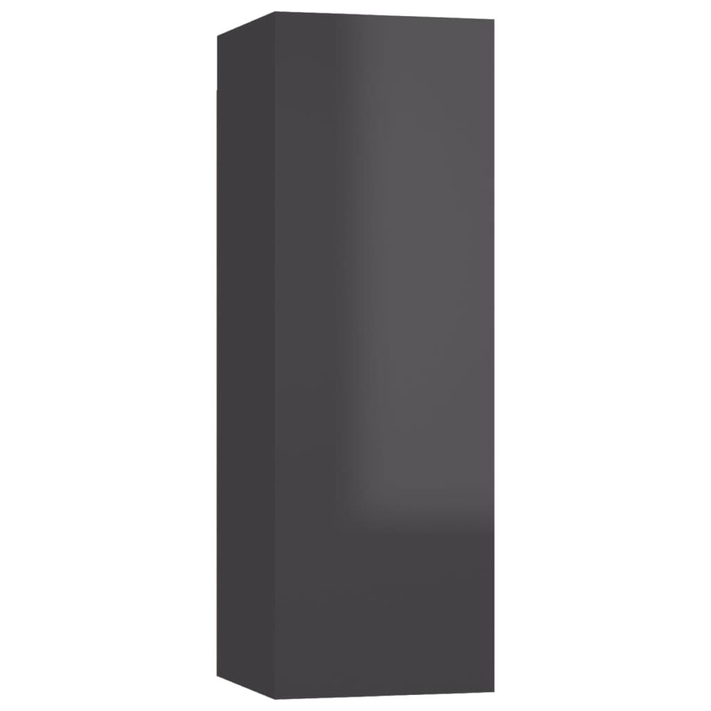 vidaXL Έπιπλο Τηλεόρασης Γυαλιστερό Γκρι 30,5 x 30 x 90εκ. Επεξ. Ξύλο