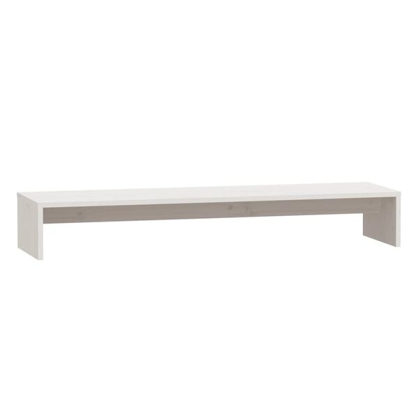 vidaXL Βάση Οθόνης Λευκή 100 x 27 x 15 εκ. από Μασίφ Ξύλο Πεύκου