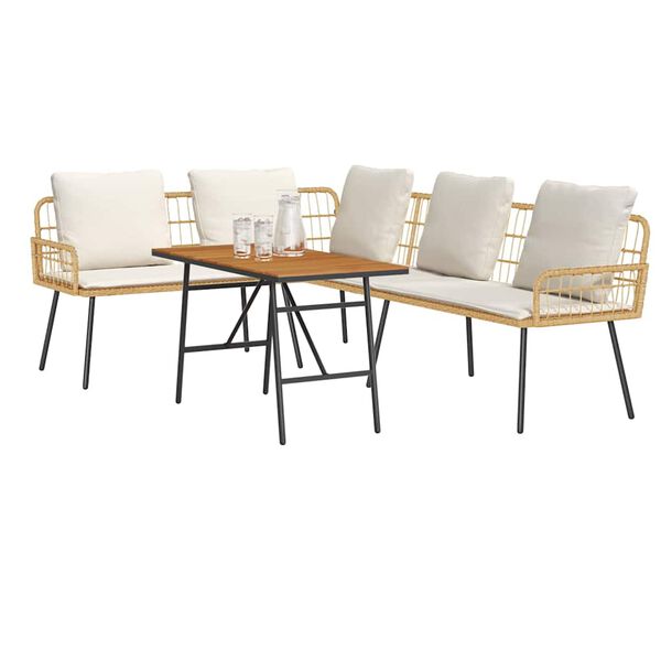 vidaXL Σετ Καναπέ Κήπου 2 pcs Φυσικό συνθετικό ρατάν