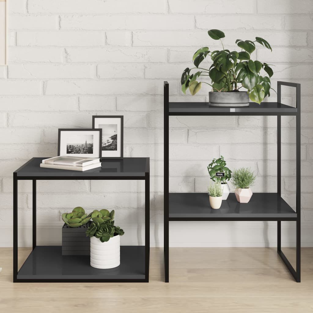 vidaXL Ράφια Βιβλιοθήκης 4 τεμ. Γυαλ. Γκρι 40x50x1,5 εκ. Μοριοσανίδα