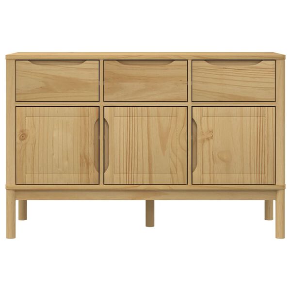 vidaXL Ντουλάπι FLORO Καφέ 114 x 43 x 74 εκ. από Μασίφ Ξύλο Πεύκου