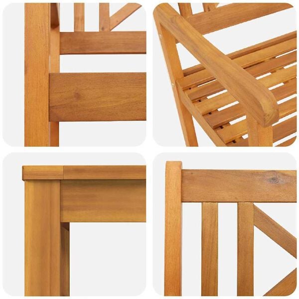 vidaXL Σέτ φαγητού για κήπο 5 pcs Καφέ Μασίφ ξύλο ακακίας