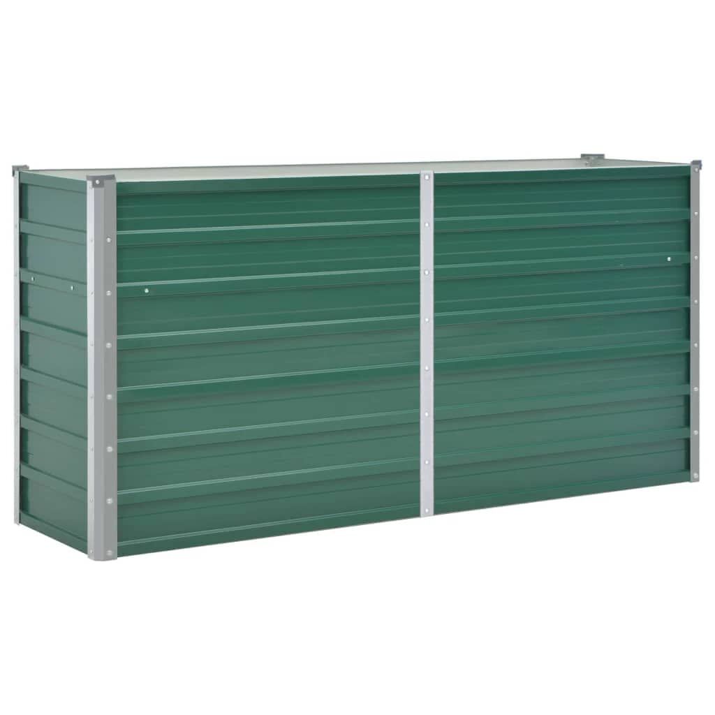 vidaXL Ζαρντινιέρα Υπερυψωμένη Πράσινη 160x40x77 εκ. Γαλβαν. Χάλυβας