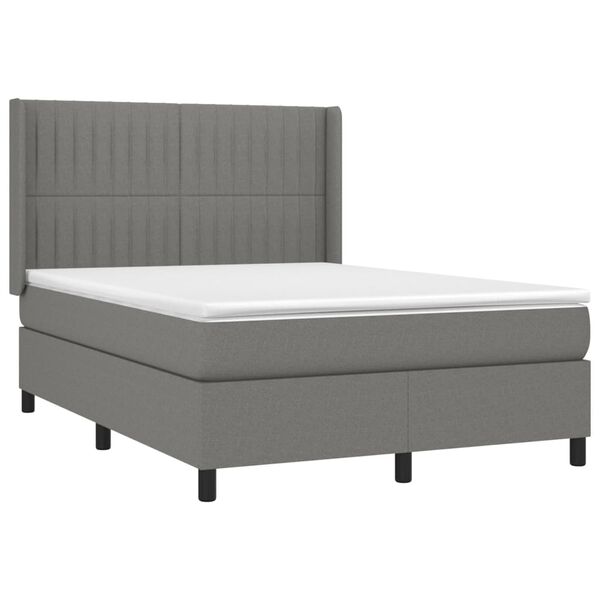 vidaXL &Kappa;&rho;&epsilon;&beta;ά&tau;&iota; Boxspring &mu;&epsilon; &Sigma;&tau;&rho;ώ&mu;&alpha; & LED &Sigma;&kappa;.&Gamma;&kappa;&rho;&iota; 140x200 &epsilon;&kappa; &Upsilon;&phi;&alpha;&sigma;&mu;ά&tau;&iota;&nu;&omicron;