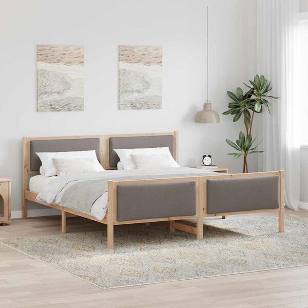 vidaXL &Sigma;&kappa;&epsilon;&lambda;&epsilon;&tau;ό&sigmaf; &Kappa;&rho;&epsilon;&beta;&alpha;&tau;&iota;&omicron;ύ &mu;&epsilon; &kappa;&epsilon;&phi;&alpha;&lambda;ά&rho;&iota; Taupe 180 x 200 cm ύ&phi;&alpha;&sigma;&mu;&alpha;