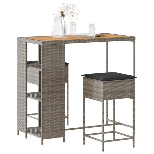 vidaXL &Sigma;&epsilon;&tau; &Epsilon;&pi;ί&pi;&lambda;&omega;&nu; &Mu;&pi;&alpha;&rho; &Kappa;ή&pi;&omicron;&upsilon; 3 &tau;&epsilon;&mu;. &Gamma;&kappa;&rho;&iota; &Sigma;&upsilon;&nu;&theta;&epsilon;&tau;&iota;&kappa;ό &Rho;&alpha;&tau;ά&nu; &mu;&epsilon; &Mu;&alpha;&xi;&iota;&lambda;ά&rho;&iota;&alpha;