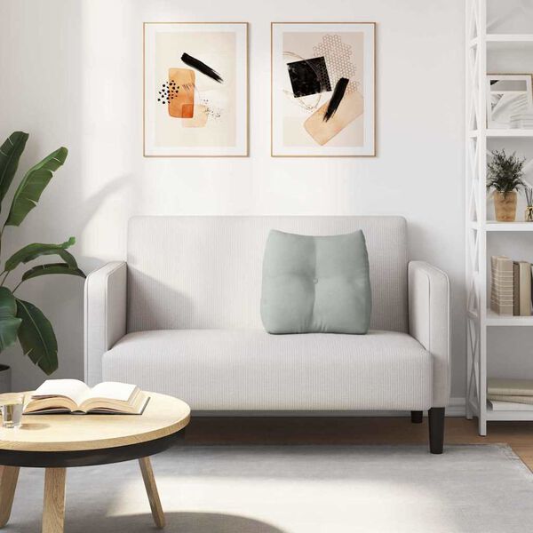 vidaXL Μαξιλάρι Πλάτης Ανοιχτό γκρι 45 x 24 x 50 εκ Βελούδο