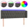 vidaXL Κεφαλάρι Κρεβατιού LED Σκούρο Γκρι 147x16x78/88 εκ. Βελούδινο