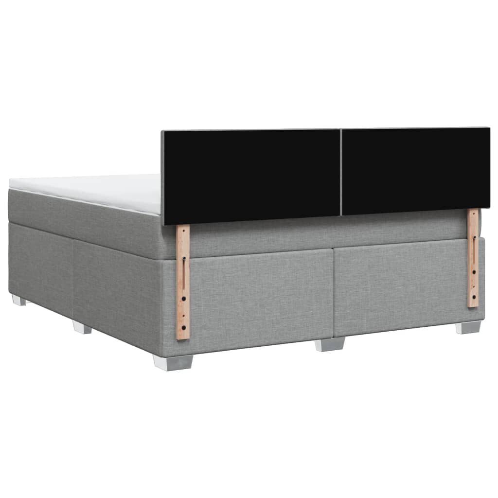 vidaXL Κρεβάτι Boxspring με Στρώμα Ανοιχτό Γκρι 180x200 εκ. Υφασμάτινο
