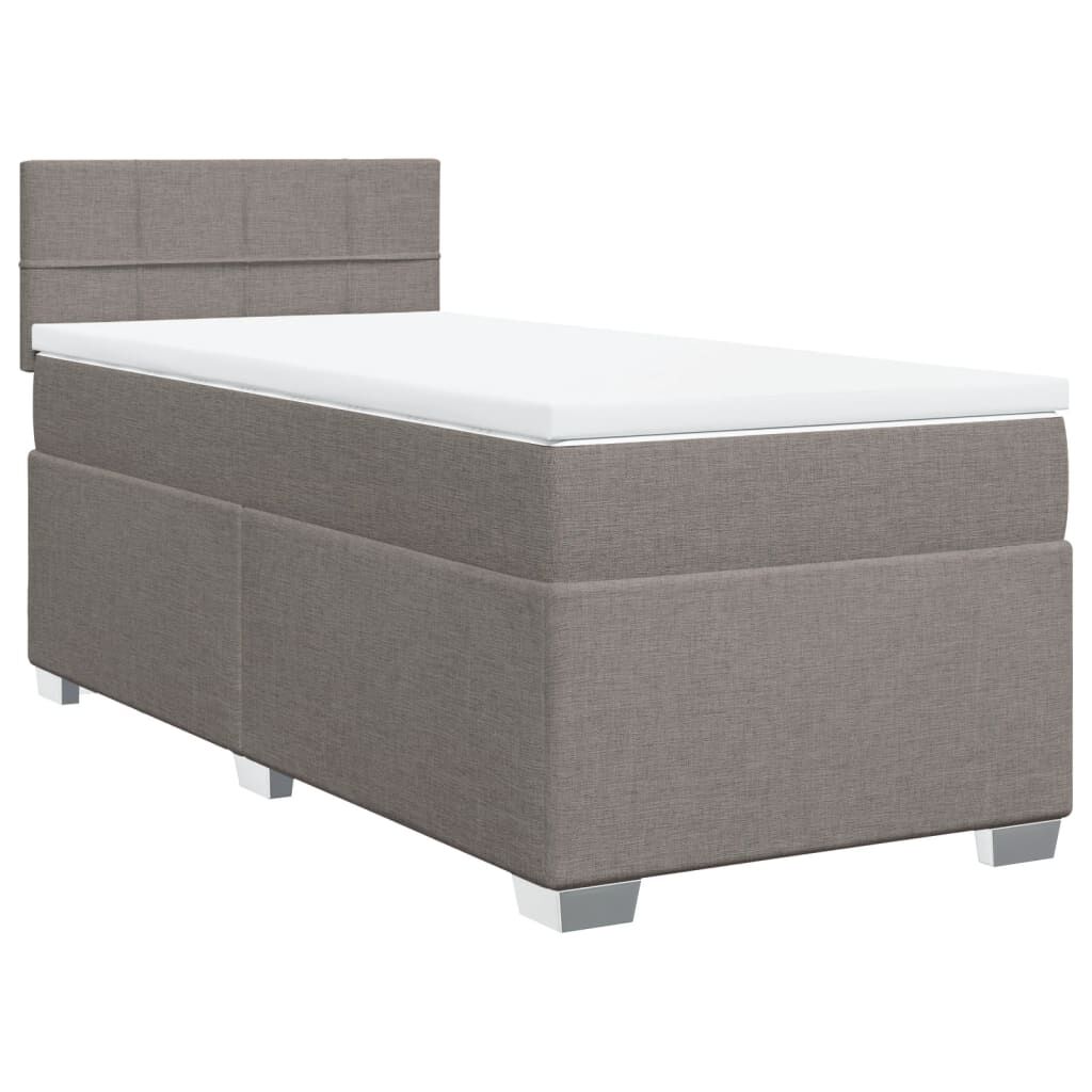 vidaXL Κρεβάτι Boxspring με Στρώμα Taupe 80x200 εκ. Υφασμάτινο
