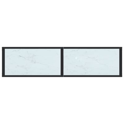 vidaXL Τραπέζι Κονσόλα Λευκό Όψη Μαρμάρου 140x35x75,5 εκ. Ψημένο Γυαλί