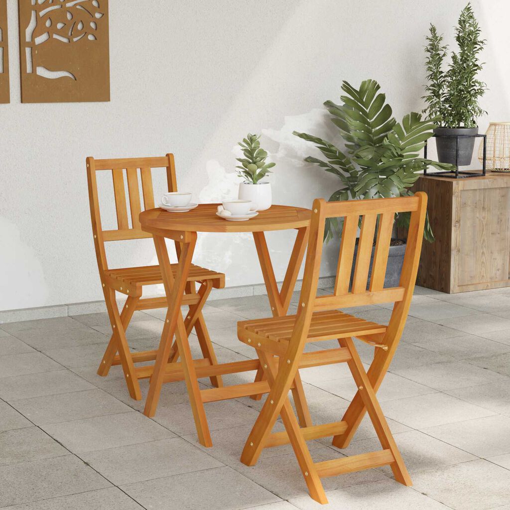 vidaXL 3 τεμ. πτυσσόμενο σετ Bistro από ξύλο ακακίας