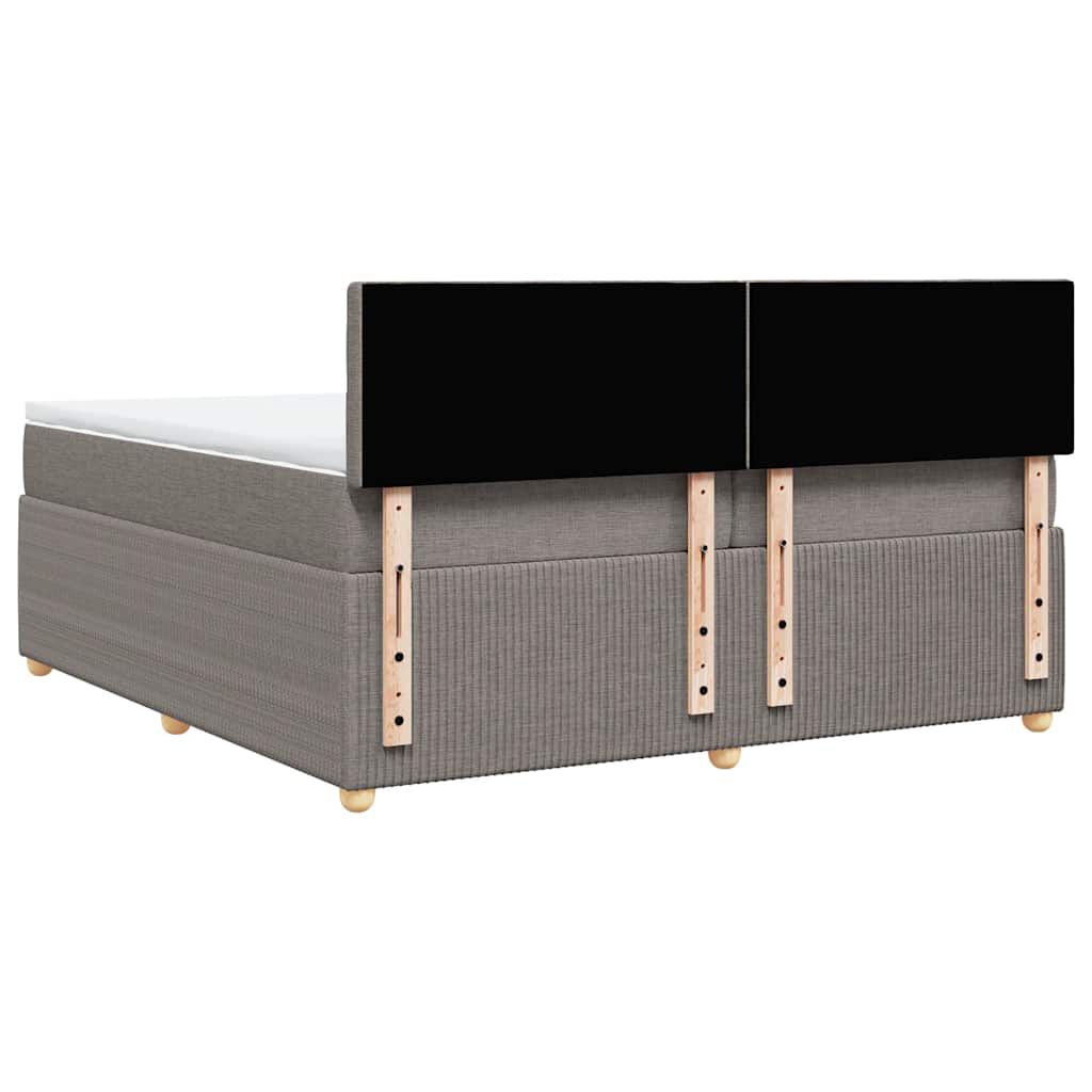 vidaXL Κρεβάτι Boxspring με Στρώμα Taupe 200x200 εκ. Υφασμάτινο