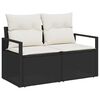 vidaXL Σετ Καναπέ Κήπου 8 pcs Μαύρο και Κρέμα 55 x 55 x 37 εκ
