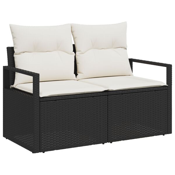 vidaXL Σετ Καναπέ Κήπου 8 pcs Μαύρο και Κρέμα 55 x 55 x 37 εκ